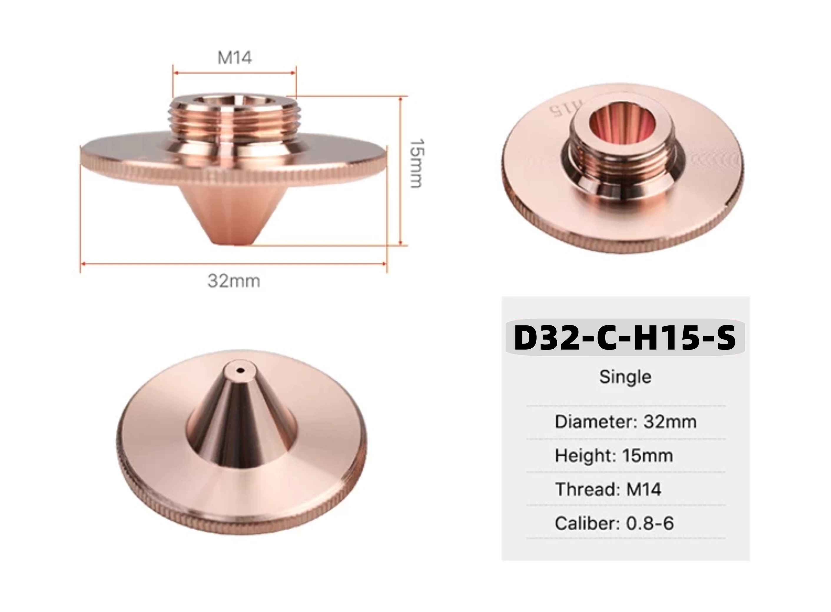 FMLN D32 SERIES C LASER NOZZLES