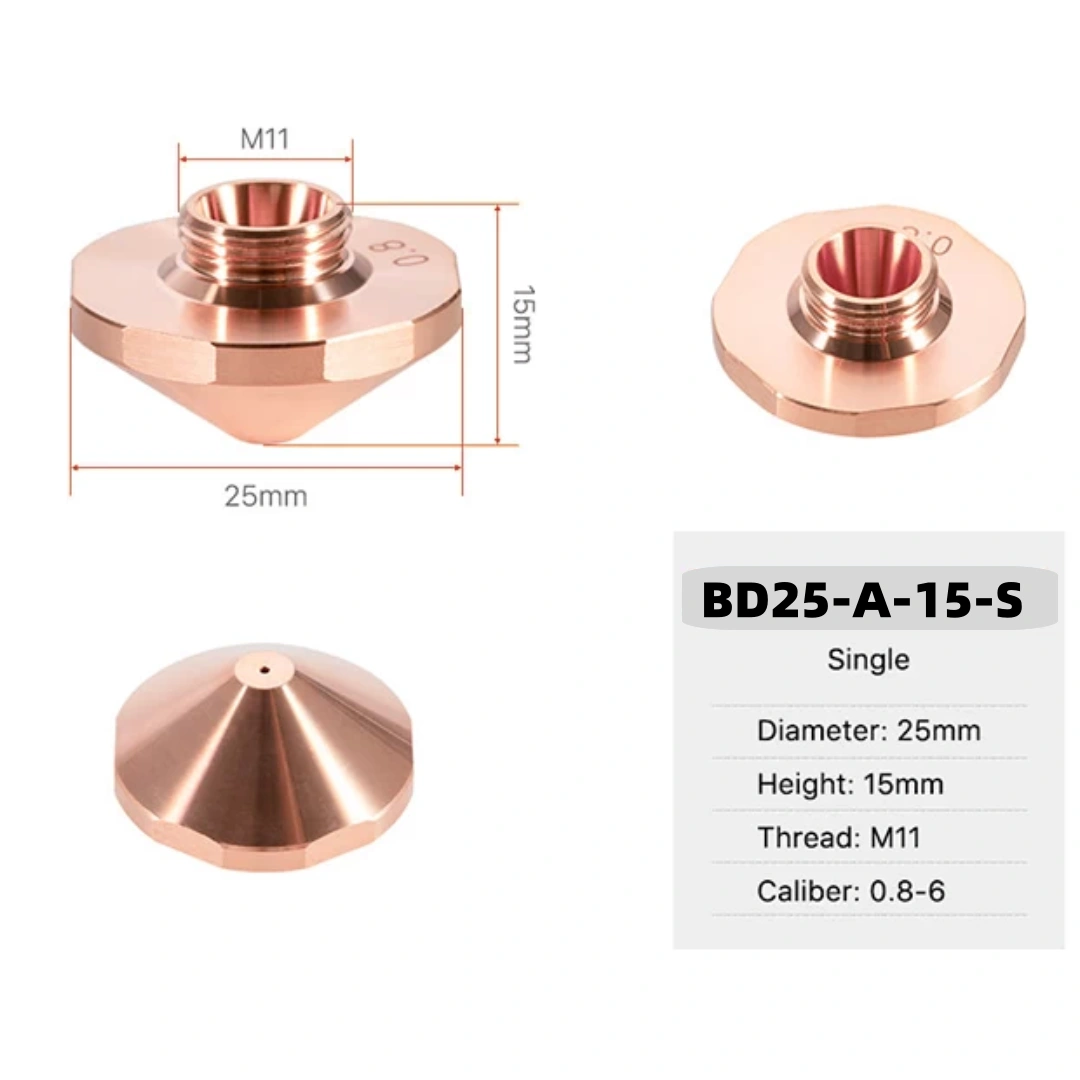 FMLN Bodor BD Series Laser Cutting Nozzles D25 H15 M11