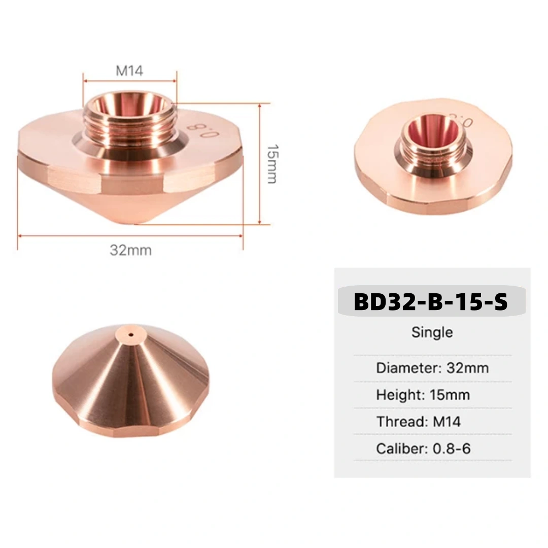 FMLN Bodor BD Series Laser Cutting Nozzles D32 H15 M14