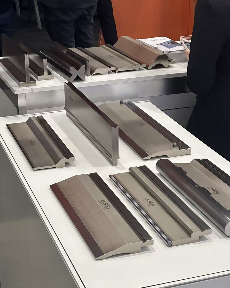 Fabmax press brake tooling samples displayed at AMW Brisbane