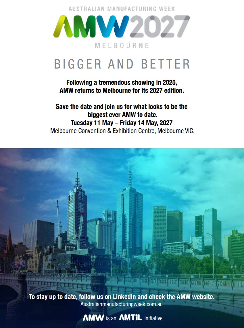 Australian Manufacturing Week 2027 Melbourne, 11-14 May 2027, MCEC